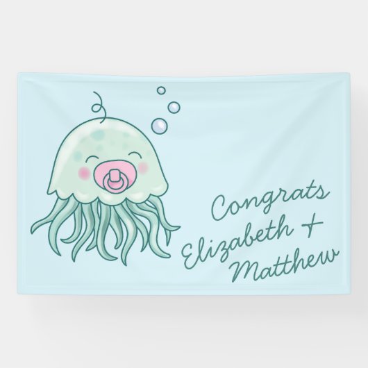 Schattigee kwal Baby shower Kawaii Pink Girl Spandoek (Horizontaal)