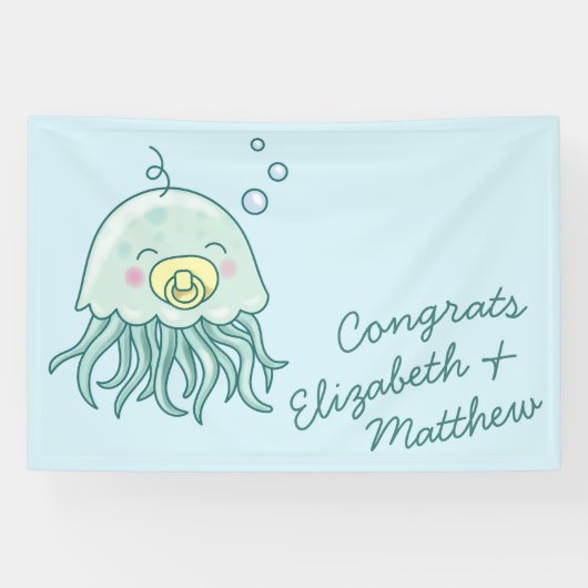 Schattigee kwal Baby shower Kawaii Spandoek (Horizontaal)
