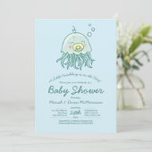 Schattigee kwal Baby shower kawaii uitnodiging (Staand voorkant)