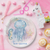 Schattigee kwal en vrienden Pastel Baby shower Papieren Bordje (Feest)