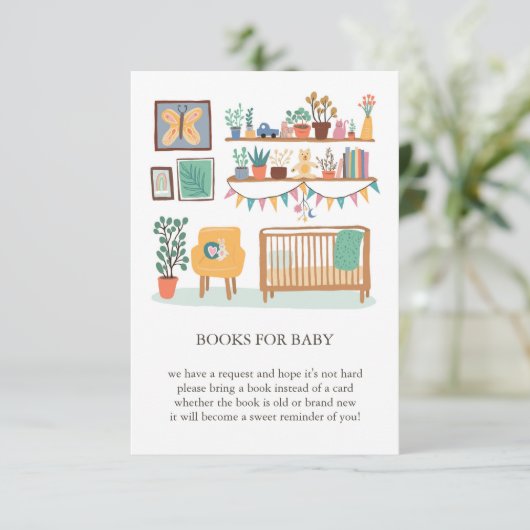 Schattigee Kwekerij Illustratie CUSTOM Boeken voor Informatiekaartje (Staand voorkant)