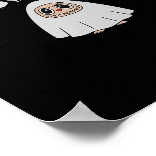 Schattigee Laboo Boo Ghost Halloween voor volwasse Poster (Hoek)