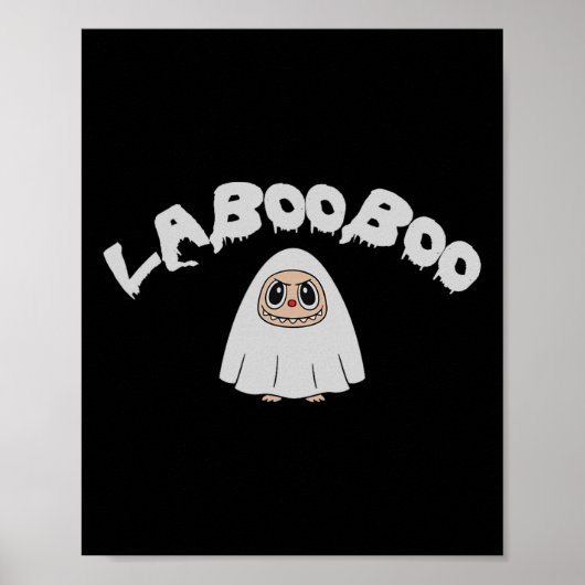 Schattigee Laboo Boo Ghost Halloween voor volwasse Poster (Voorkant)