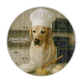 Schattigee Laborador gepersonaliseerde glassnijpla Snijplank