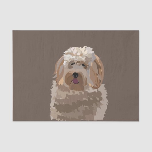 Schattigee labradoodle goldendoodle poedelhond tissuepapier (Voorkant)