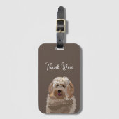 Schattigee labradoodle hond gepersonaliseerd bagagelabel (Voorkant (verticaal))