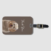 Schattigee labradoodle hond gepersonaliseerd bagagelabel (Voorkant (horizontaal))