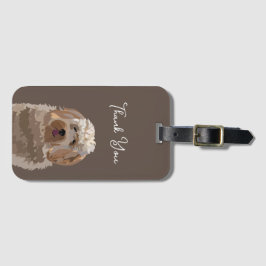 Schattigee labradoodle hond gepersonaliseerd bagagelabel