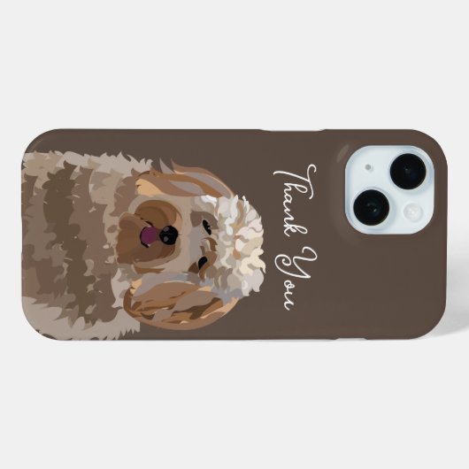 Schattigee labradoodle hond gepersonaliseerd Case-Mate iPhone case (Achterkant (horizontaal))