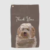 Schattigee labradoodle hond gepersonaliseerd golfhanddoek (Voorkant)