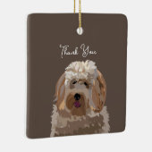 Schattigee labradoodle hond gepersonaliseerd keramisch ornament (Rechts)