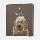 Schattigee labradoodle hond gepersonaliseerd keramisch ornament (Links)