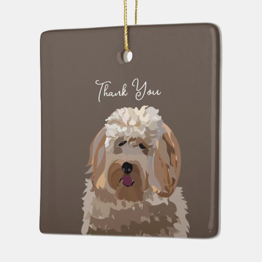 Schattigee labradoodle hond gepersonaliseerd keramisch ornament (Links)