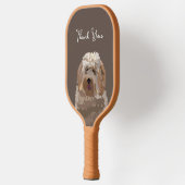 Schattigee labradoodle hond gepersonaliseerd pickleball paddle (Links)