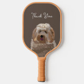 Schattigee labradoodle hond gepersonaliseerd pickleball paddle (Achterkant)