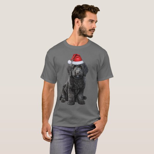 Schattigee Labradoodle Hondenliefhebber Funny Chri T-shirt (Voorkant volledig)