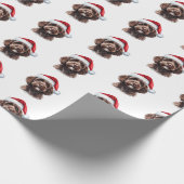 Schattigee Labradoodle met Santa Hat Cadeaupapier (Hoek)