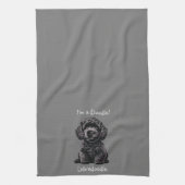 Schattigee Labradoodle Puppy - Ik ben een Doodle! Theedoek (Verticaal)