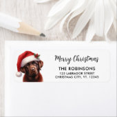 Schattigee Labrador Christmas Santa Dog Retouradre Etiket (Insitu)