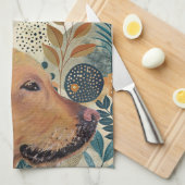 Schattigee Labrador Lover Hondenkeukenhanddoek Theedoek (Quarter Fold)