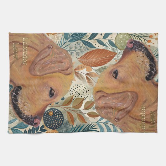 Schattigee Labrador Lover Hondenkeukenhanddoek Theedoek (Horizontaal)