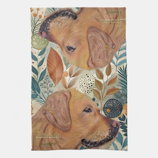 Schattigee Labrador Lover Hondenkeukenhanddoek Theedoek (Verticaal)