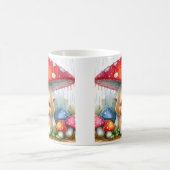 Schattigee labrador puppy onder paddenstoelenparap koffiemok (Center)