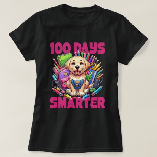 Schattigee Labrador Retriever100ste Dag van School T-shirt (Design voorkant)