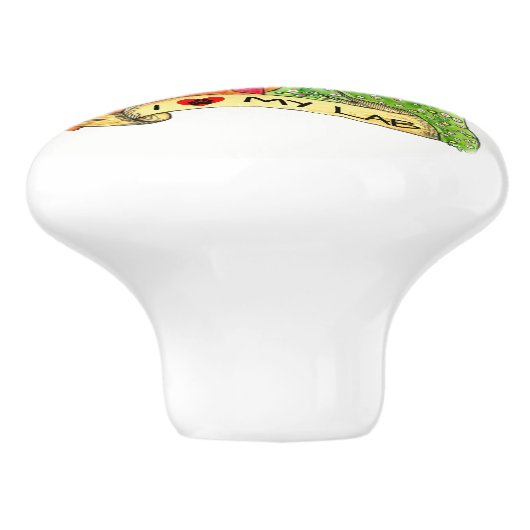 Schattigee Labrador Retriever Deurknop - Keramisch Keramische Knop (Zijkant)