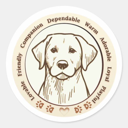 Schattigee Labrador Retriever Digitale Sticker (Voorkant)