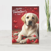 Schattigee Labrador Retriever Dog Happy Valentijns Feestdagen Kaart (Voorkant)