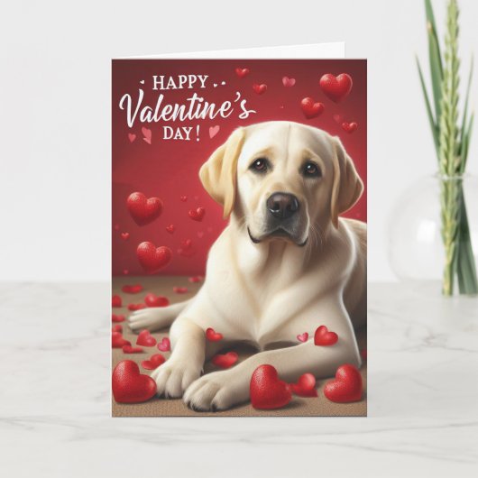 Schattigee Labrador Retriever Dog Happy Valentijns Feestdagen Kaart (Voorkant)