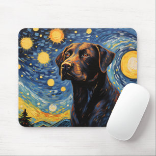 Schattigee Labrador Retriever Dog Sterrennacht Muismat