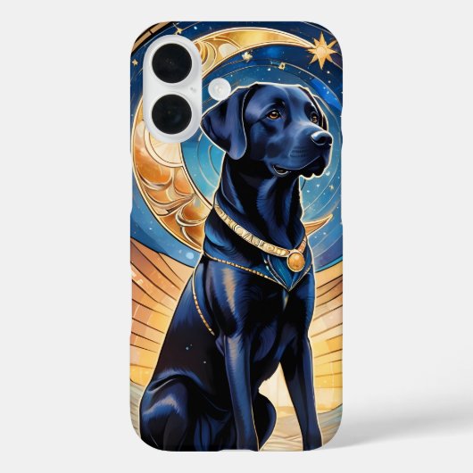 Schattigee Labrador Retriever Glas in lood Moon &  Case-Mate iPhone Case (Achterkant)