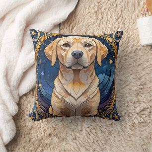 Schattigee Labrador Retriever Glas in lood Night S Kussen