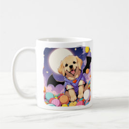 Schattigee Labrador Retriever met Halloween snoep Koffiemok