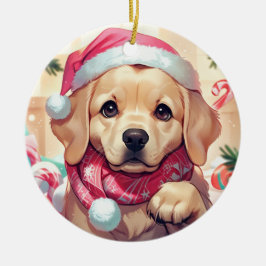 Schattigee Labrador Retriever met pastel pet & sja Keramisch Ornament