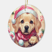 Schattigee Labrador Retriever met pastel pet & sja Keramisch Ornament (Links)