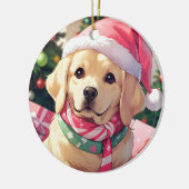 Schattigee Labrador Retriever met pastel pet & sja Keramisch Ornament (Links)