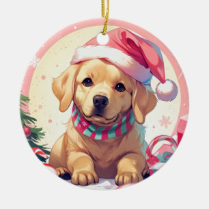 Schattigee Labrador Retriever met pastel pet & sja Keramisch Ornament
