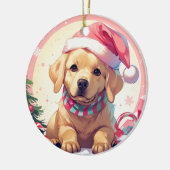 Schattigee Labrador Retriever met pastel pet & sja Keramisch Ornament (Links)