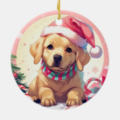 Schattigee Labrador Retriever met pastel pet & sja Keramisch Ornament (Achterkant)