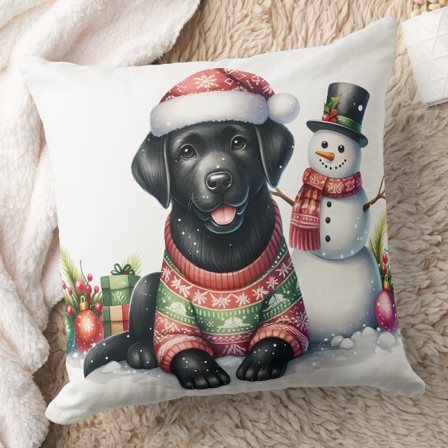 Schattigee Labrador Retriever Puppy Dog Christmas Kussen (Creator heeft geüpload)