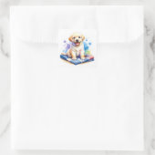 Schattigee Labrador Retriever Puppy Vierkante Sticker (Tas)