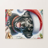 Schattigee Labrador Retriever Santa Dog Christmas Legpuzzel (Horizontaal)