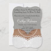Schattigee Lace Bra Lingerie Bruids Douche Uitnodi Kaart (Voorkant)