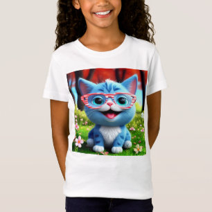 Schattigee Lachende Blauwe Kitten-55665 T-shirt