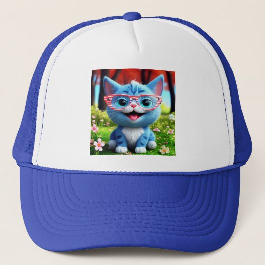 Schattigee Lachende Blauwe Kitten-55665 Trucker Pet (Voorkant)