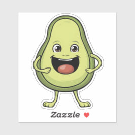 Schattigee lachende Cartoon avocado Sticker