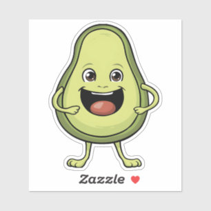 Schattigee lachende Cartoon avocado Sticker